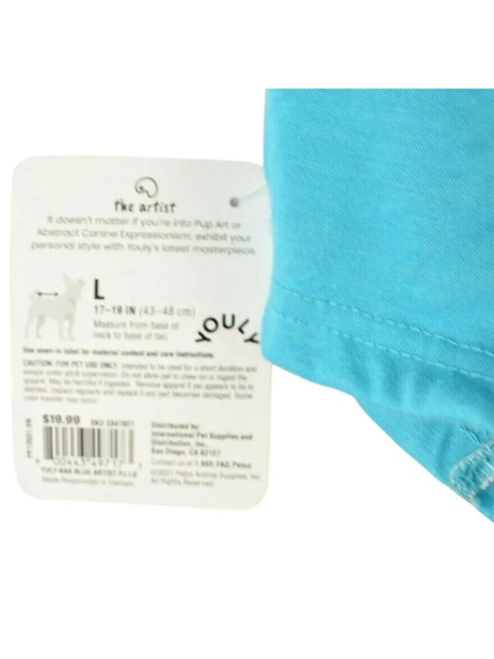 Youly Dog Large 17 to 19 inches The Artist Blue Pet Pajamas